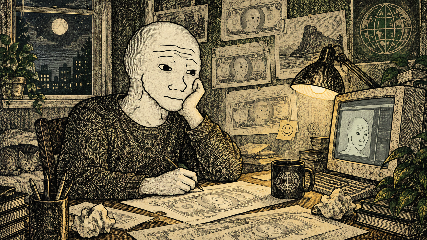 Wojak meme note workshop